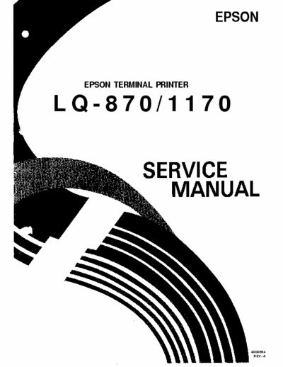 Epson LQ-870 Epson TERMINAL PRINTER LQ-870 LQ-1170 Service Manual